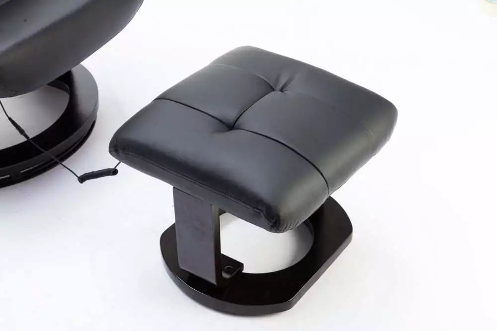 Happy Home Massagesessel mit Fußhocker & Heizfunktion schwarz