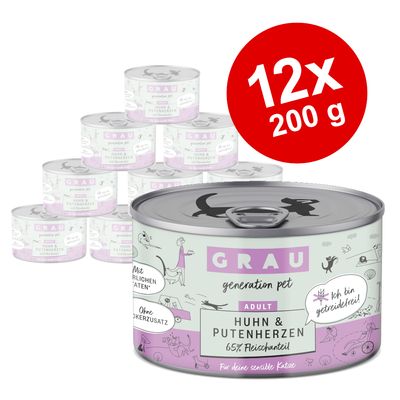 Sparpaket GRAU Adult Getreidefrei 12 x 200 g