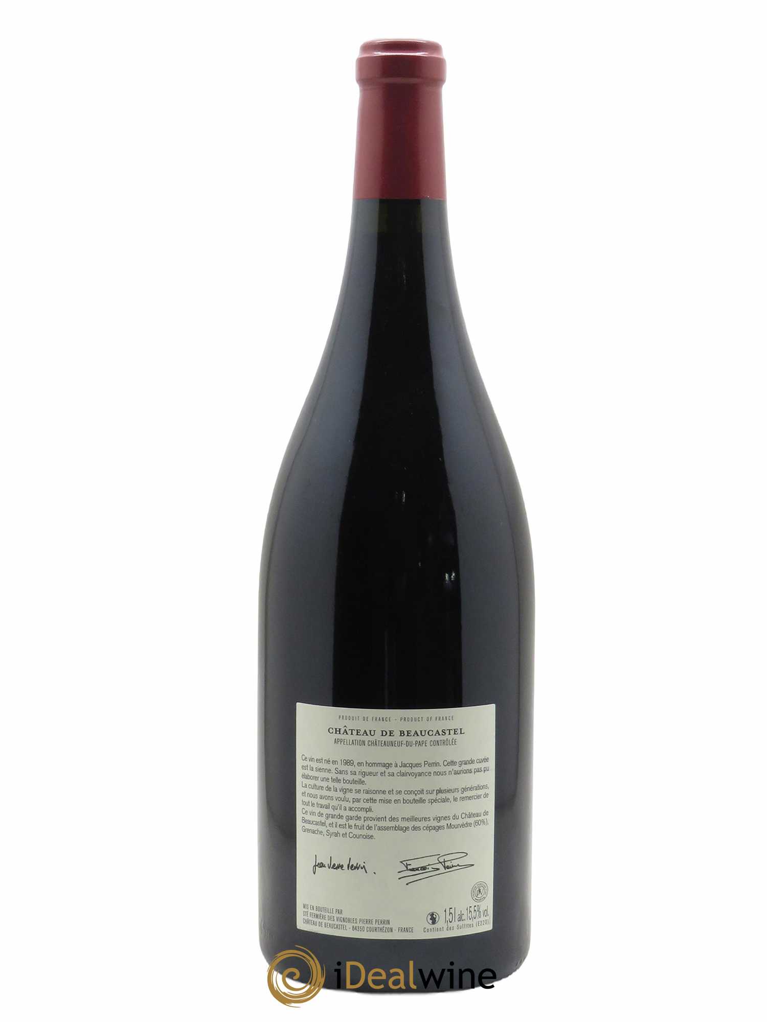Châteauneuf-du-Pape Château de Château de Beaucastel Hommage à Jacques Perrin Famille Perrin  2012 - Lot de 1 Magnum