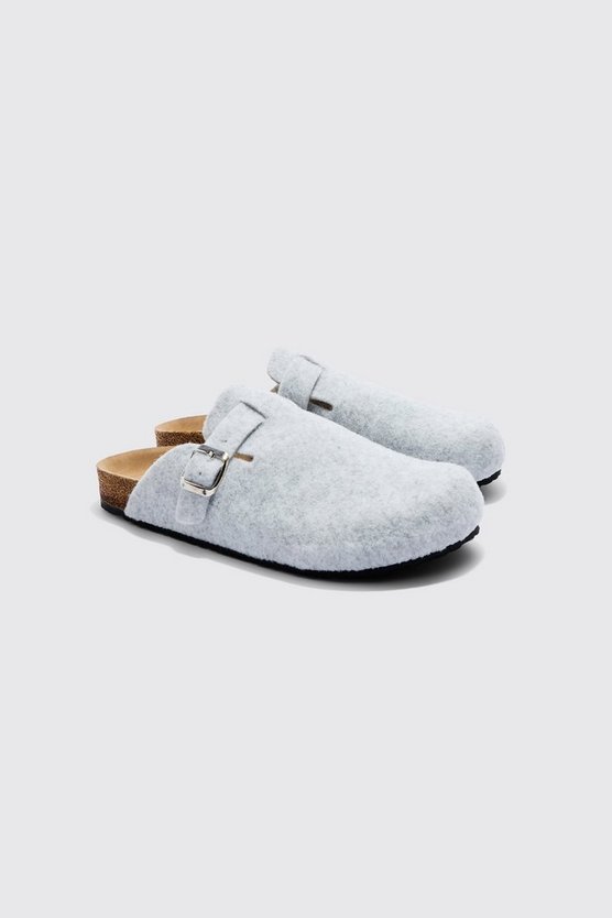 Cremefarbene Mule-Sandalen mit verstellbarer Schnalle