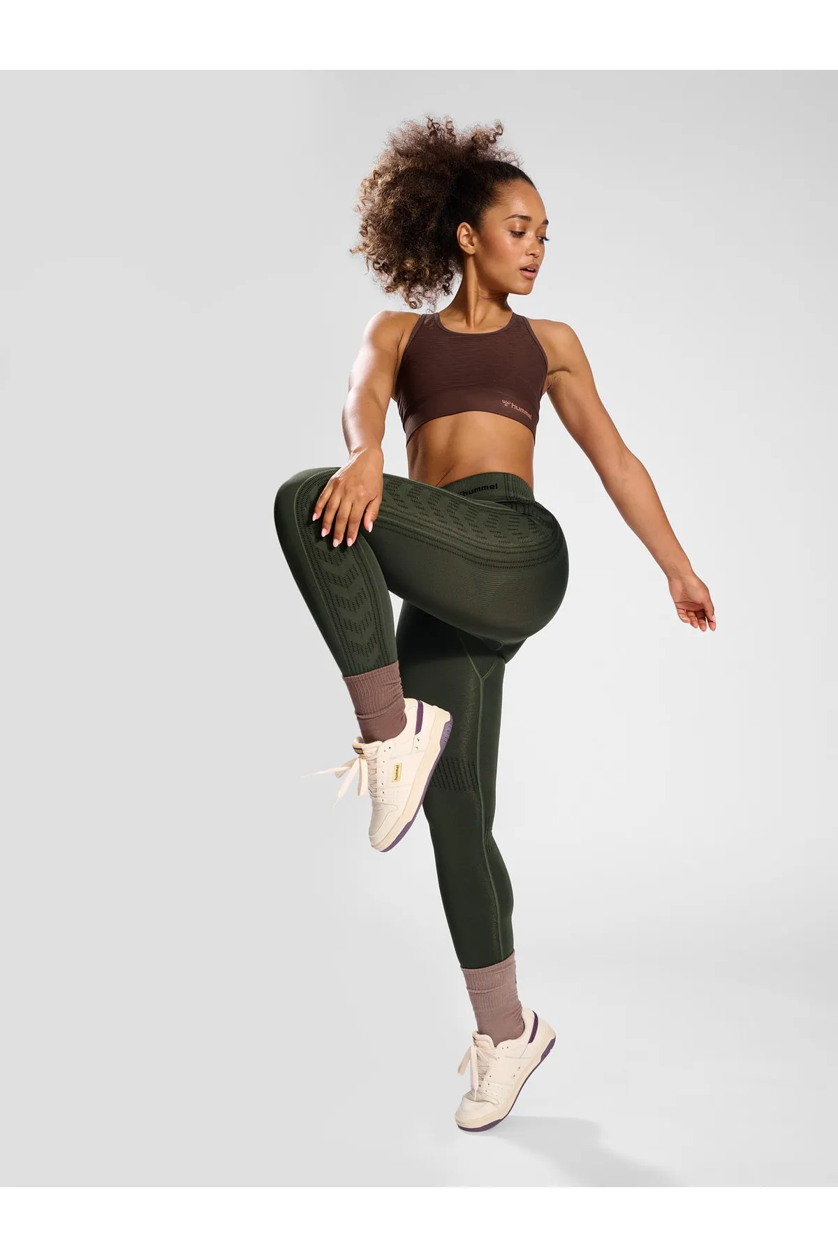 hummel  Sport-Leggings - Grün - Mittlerer Bund