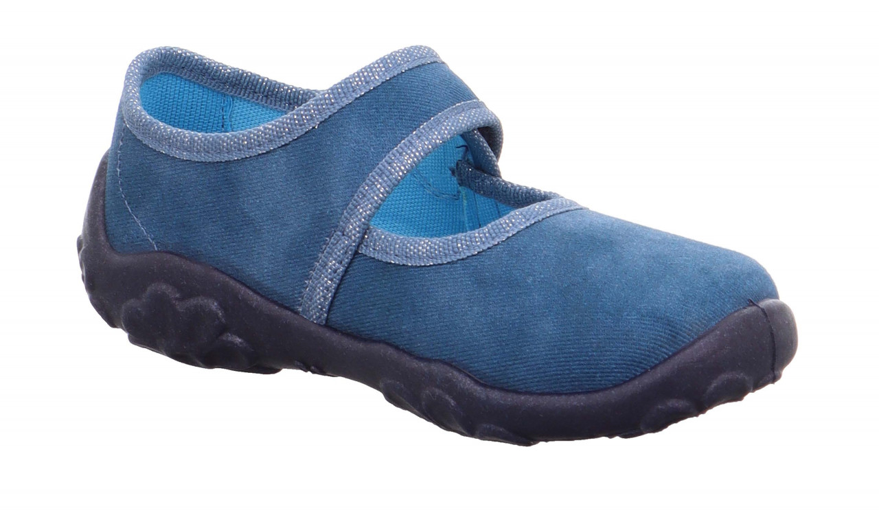 BONNY - BlauHausschuh mit Klettverschluss