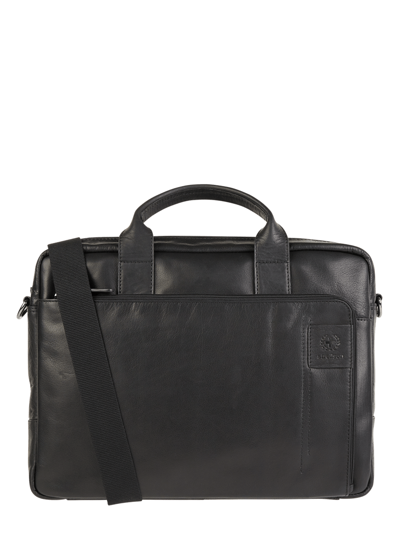 Laptoptasche aus Leder Modell 'Hyde Park' in schwarz