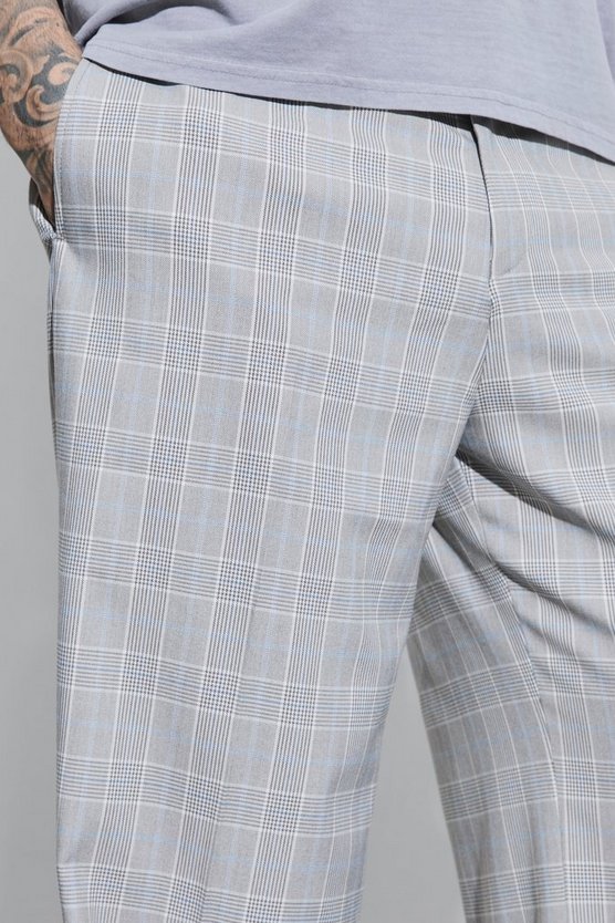 Tall karierte Hose mit weitem Bein