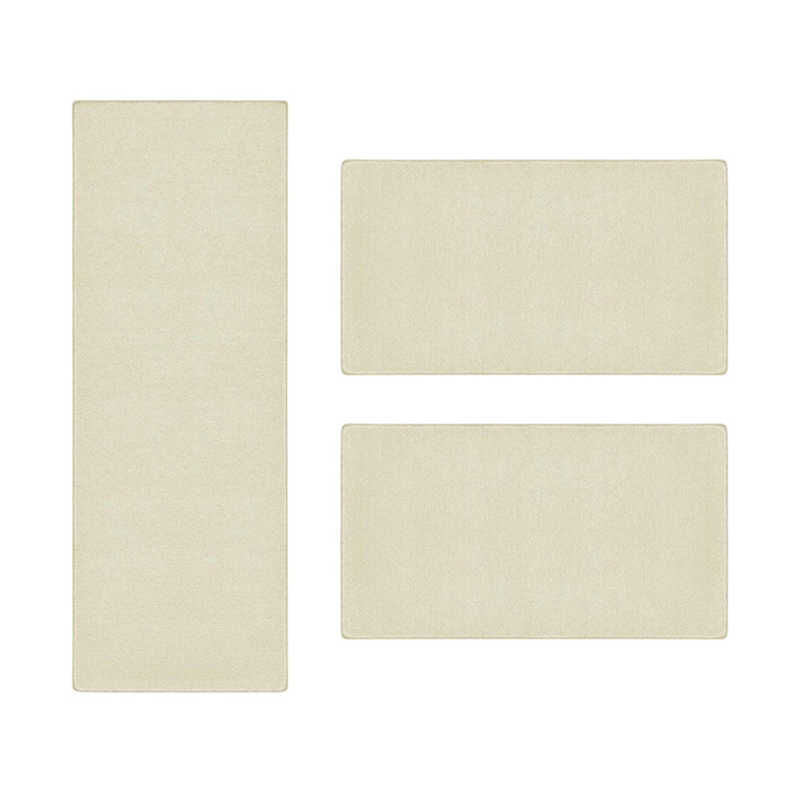Hochflor-Bettumrandung Fallon, Bettvorleger, Läufer-Set ideal fürs Schlafzimmer Karat, Höhe 8.5 mm, (3-tlg), Velours