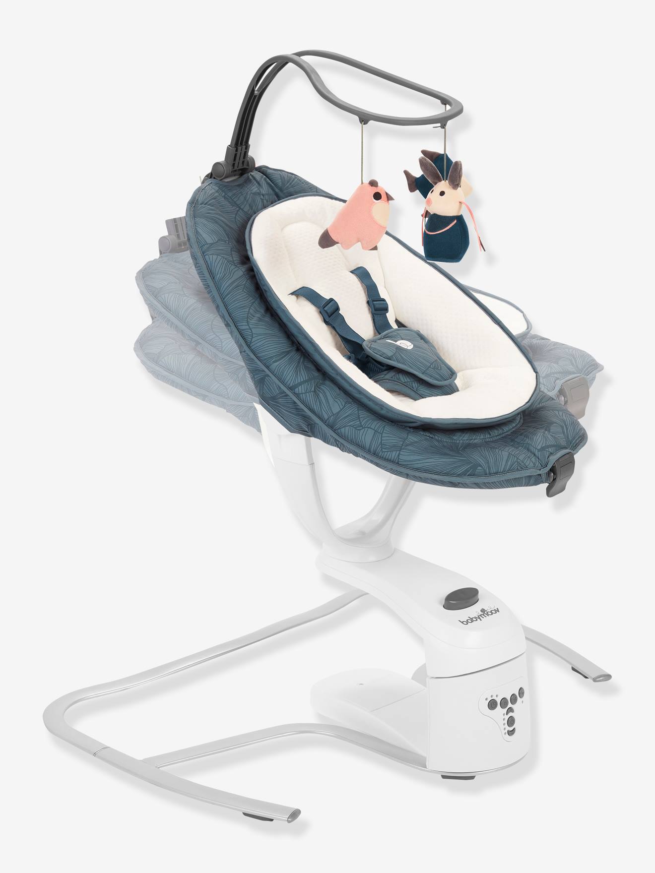 Babymoov Babywippe SWOON MOTION ZINC BABYMOOV - blau/weiß/grau
