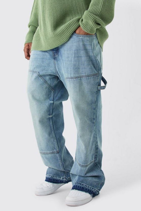 Plus Slim-Fit Schlagjeans