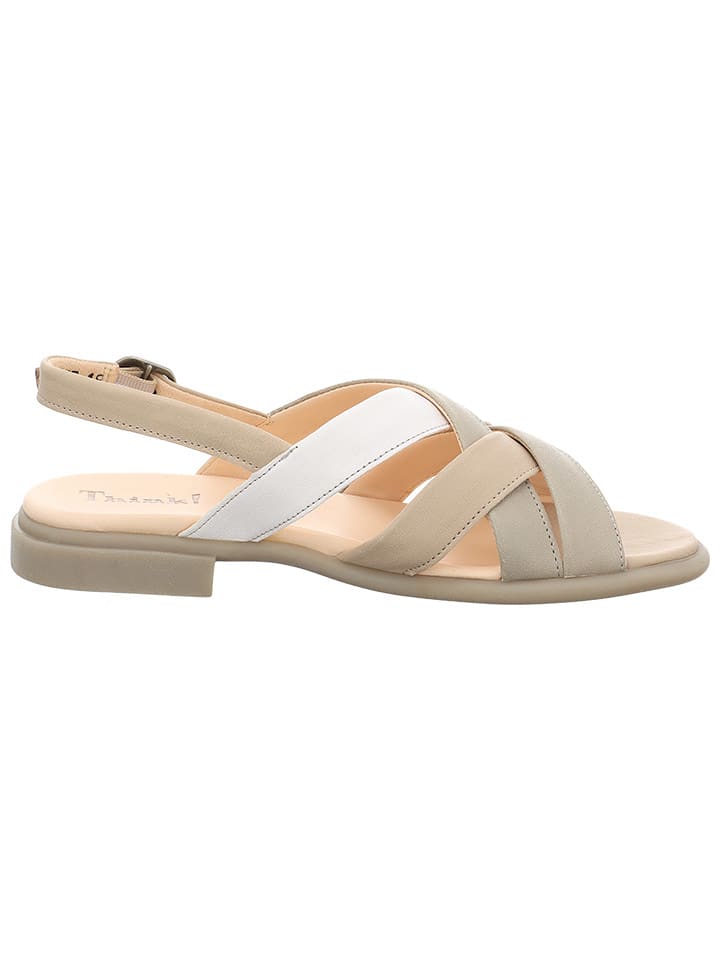 Think! Leder-Sandalen in Beige/ Weiß günstig kaufen
