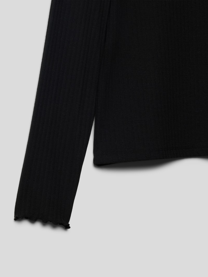 Longsleeve im strukturierten Design Modell 'NELLA' in schwarz