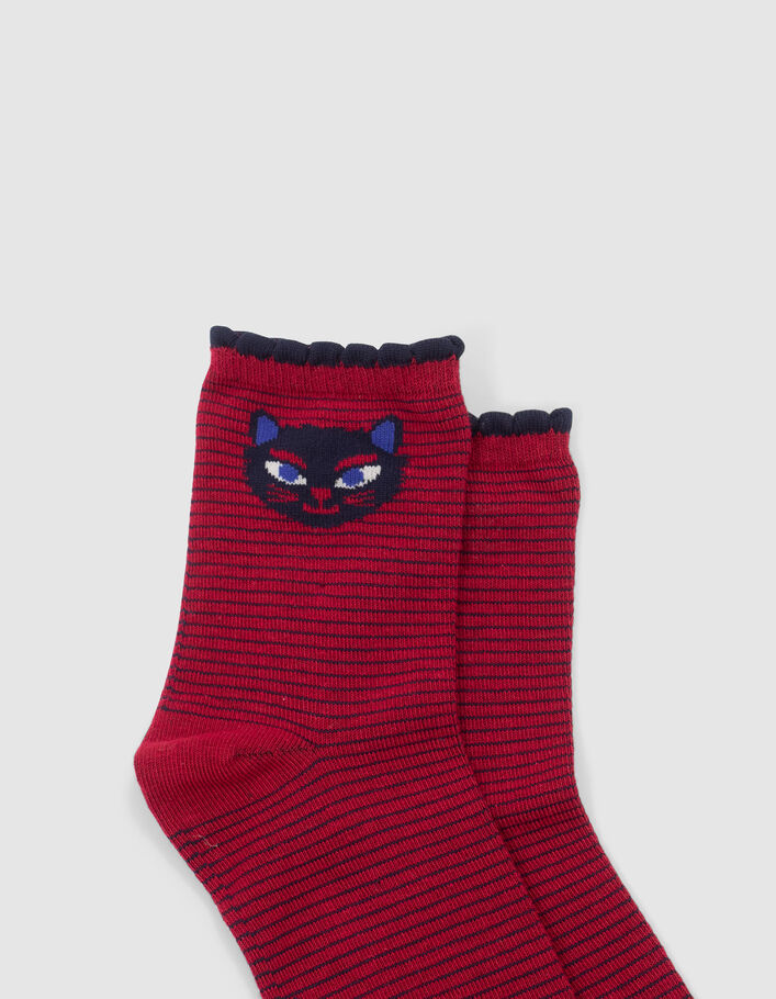 Chaussettes blanches, rouges et silver fille