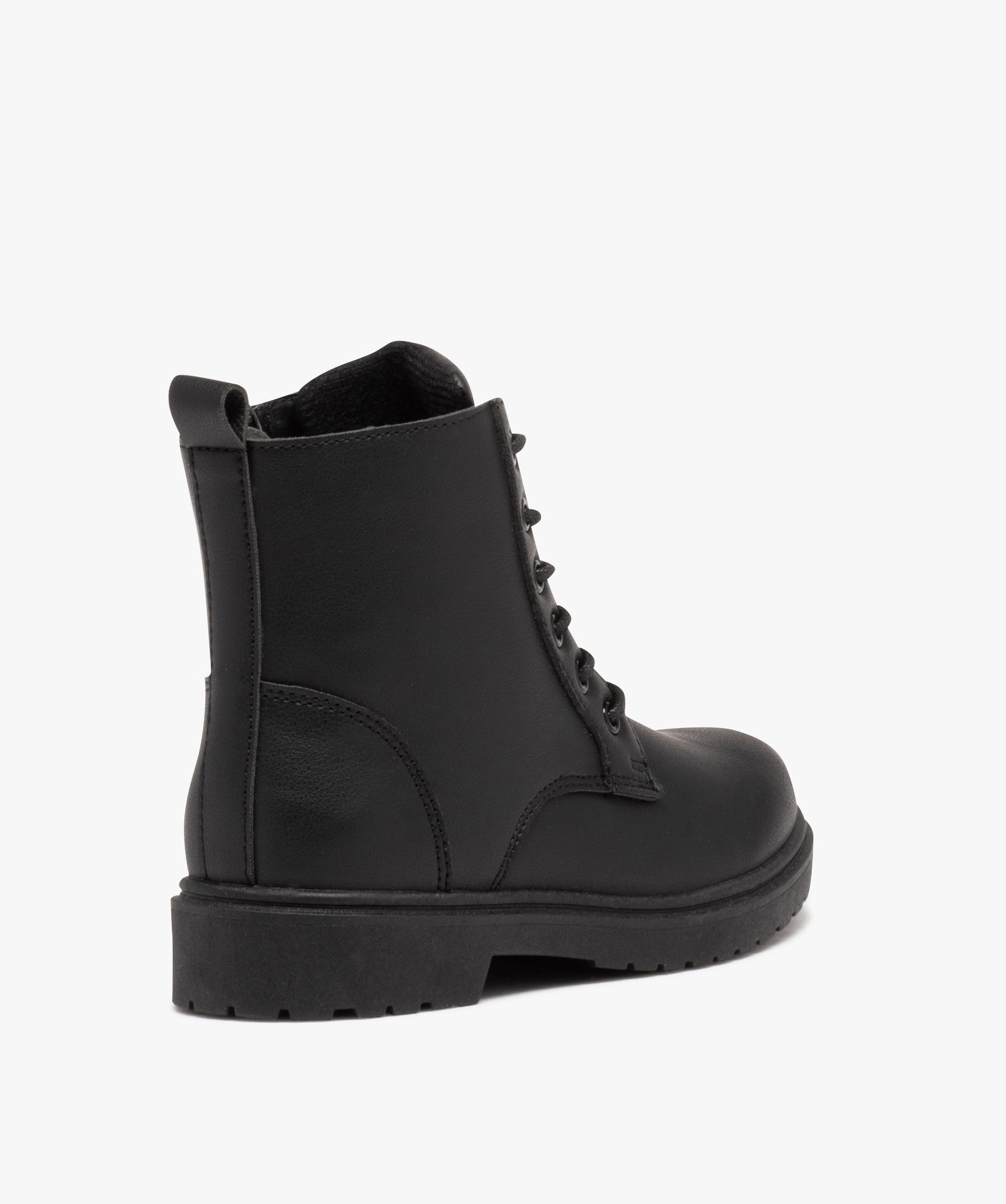 Boots à lacets et semelle crantée fille noir | GEMO