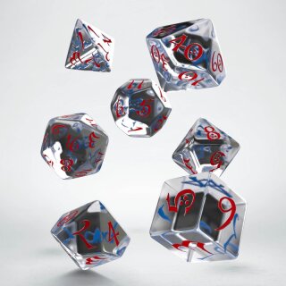 Classic RPG Translucent & blue-red Dice Set (7)