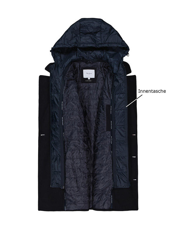 Pepe Jeans, Cabanjacke Temry, Wolle wattiert, dunkelblau