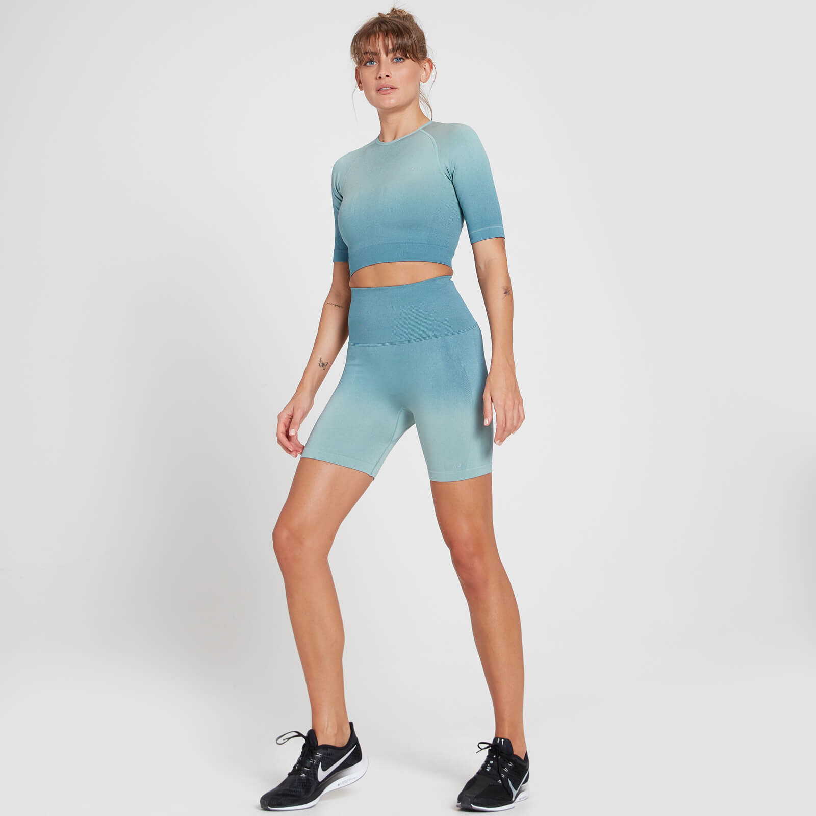 Crop top sans coutures MP Velocity Ultra pour femmes – Bleu gris