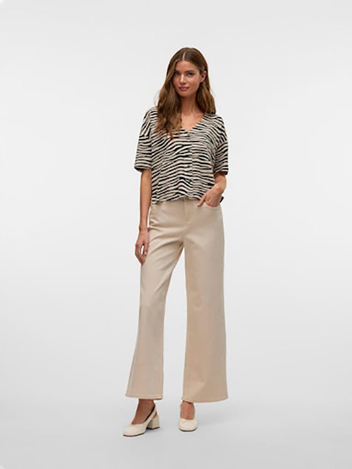 Vero Moda Shirt in Schwarz/ Beige günstig kaufen
