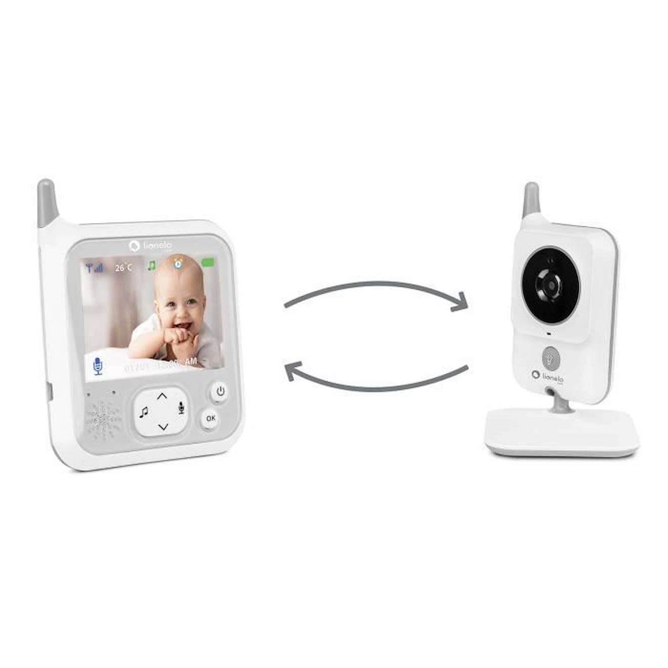 LIONELO Babyphone vidéo Babyline 7.1 caméra micro musique et veilleuse blanc