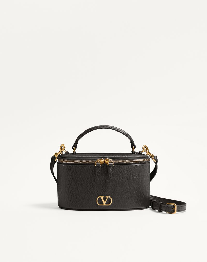 Mini Vanity Bag VLogo Signature em couro de bezerro granulado