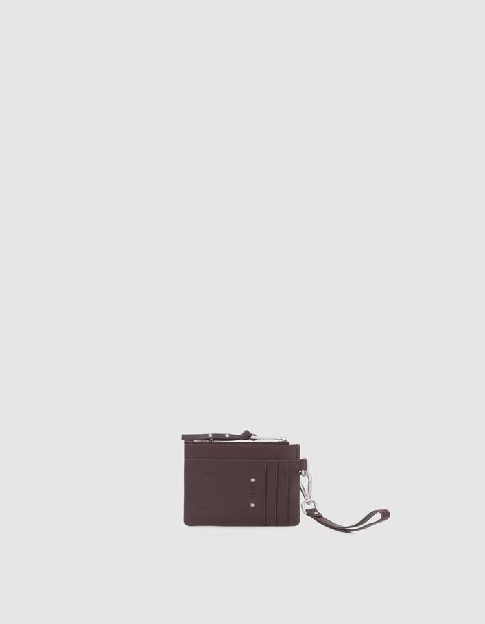 Porte-cartes 1440 Banker grenat cuir Femme