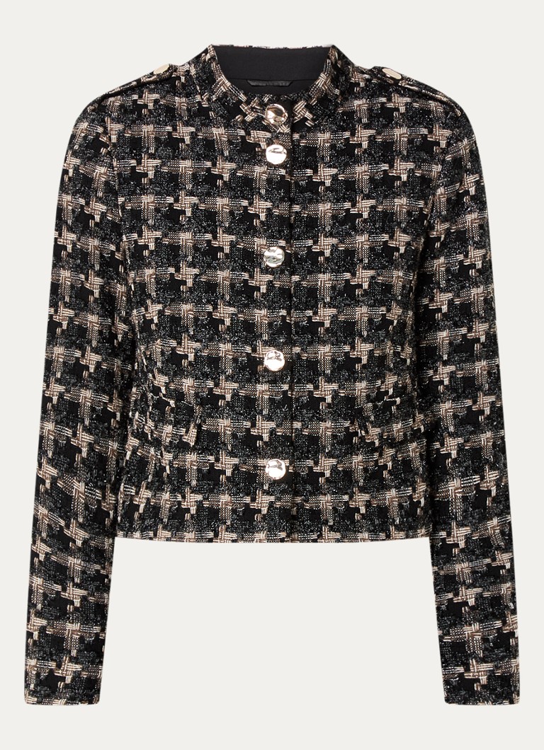 Taifun jacket in wool blend with tweed look and flap pockets