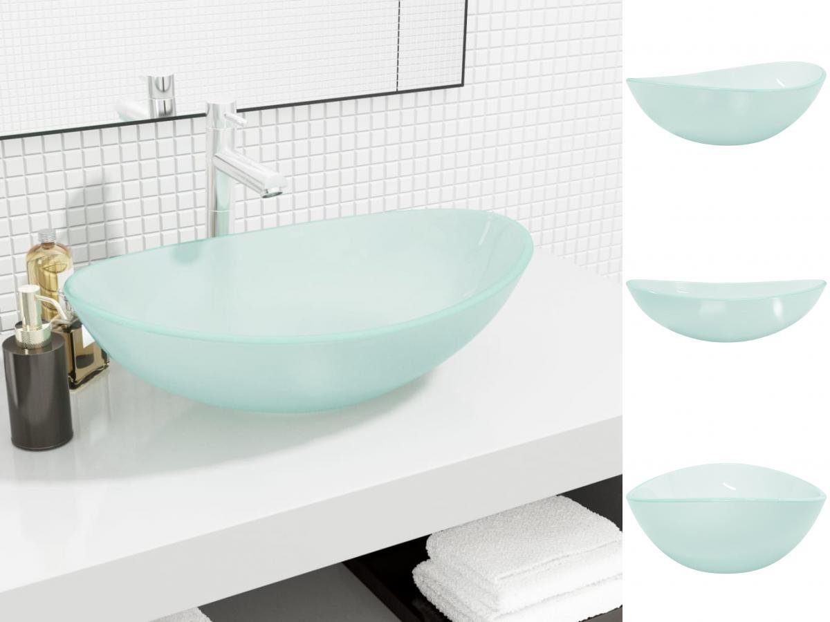 vidaXL Waschbecken Waschbecken Aufsatzwaschbecken Bad Hartglas 54,5x35x15,5 cm Matt