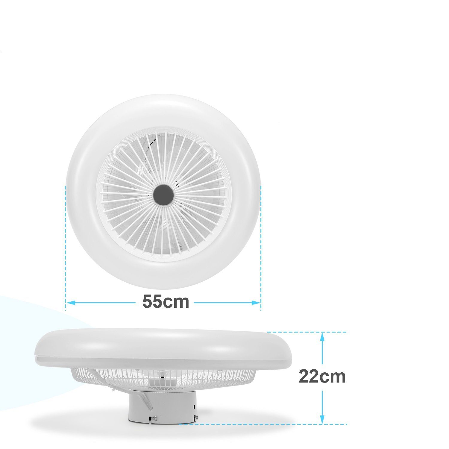 Gimisgu Deckenventilator 80W Deckenventilator Mit Fernbedienung Timer Beleuchtung Dimmbar