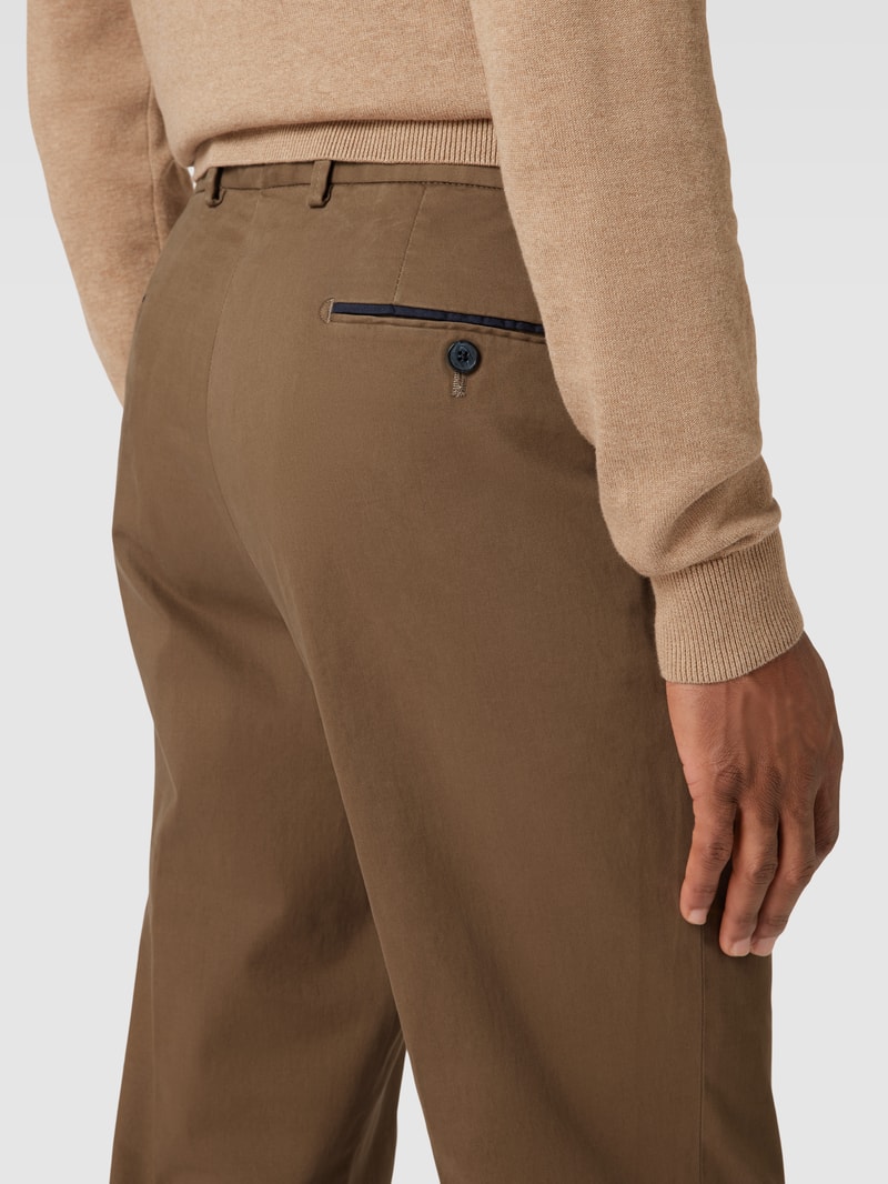 Regular Fit Chino mit Paspeltaschen Modell 'PEAKER' in hellbraun