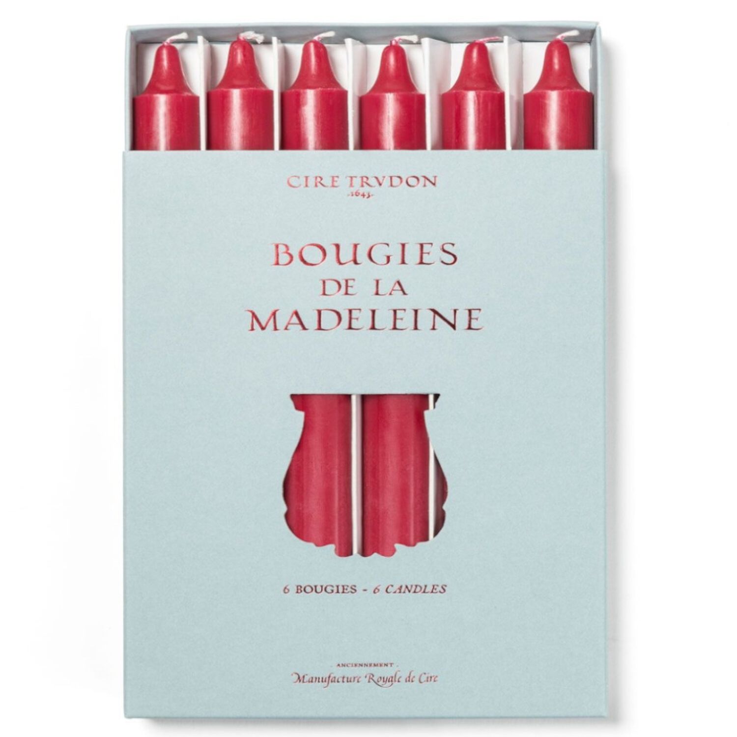 Trudon Madeleine Rouge Feu 6 Bougies