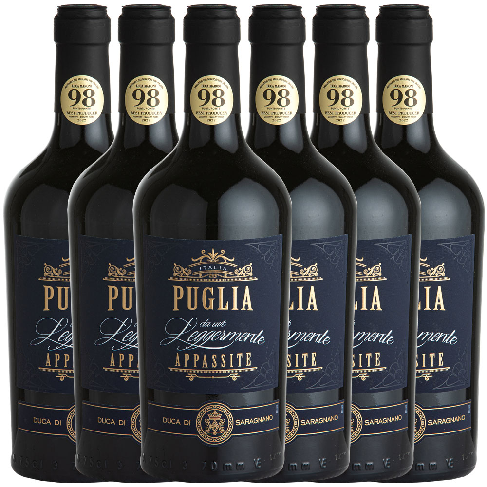 Duca di Saragnano Puglia Rosso IGT da uve Leggermente - 6er Karton