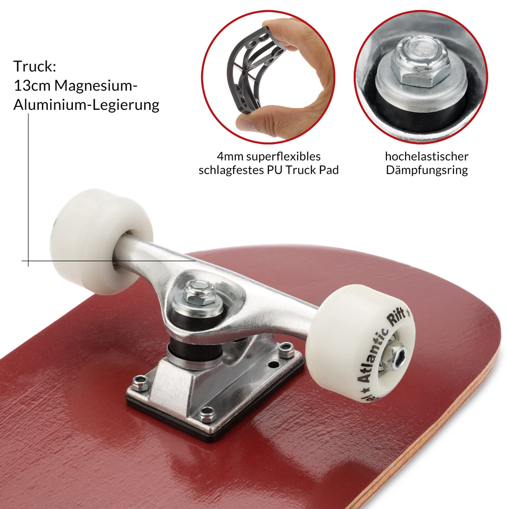 DEUBA Skateboard Mordern Art Atlantic Rift Wood 80 x 21 x 12cm schwarz