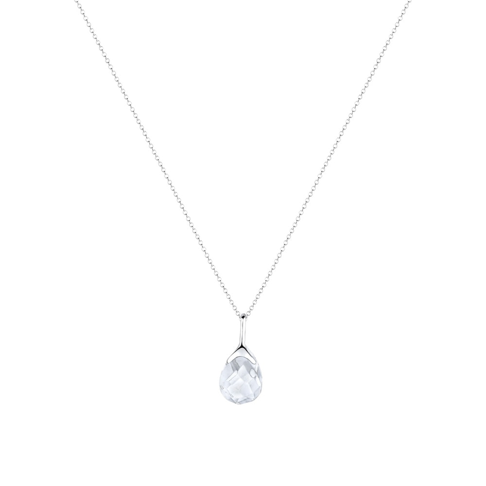 Elli Elli Collier Femme Gouttes Classiques Cristal de Roche  en Argent Sterling 925 collier