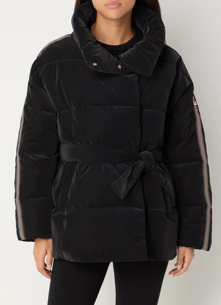 Emporio Armani  Caban puffer jack met strikceintuur en steekzakken