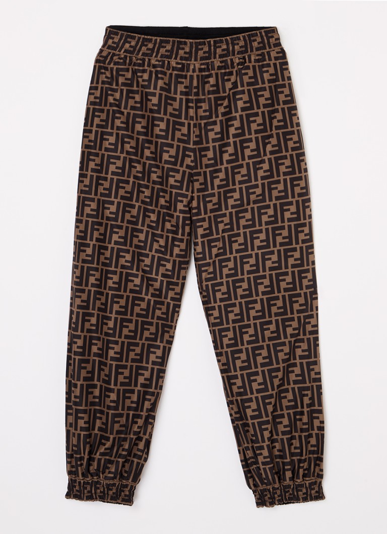 Pantaloni de trening reversibili Fendi, cu croială slim și logo imprimat.