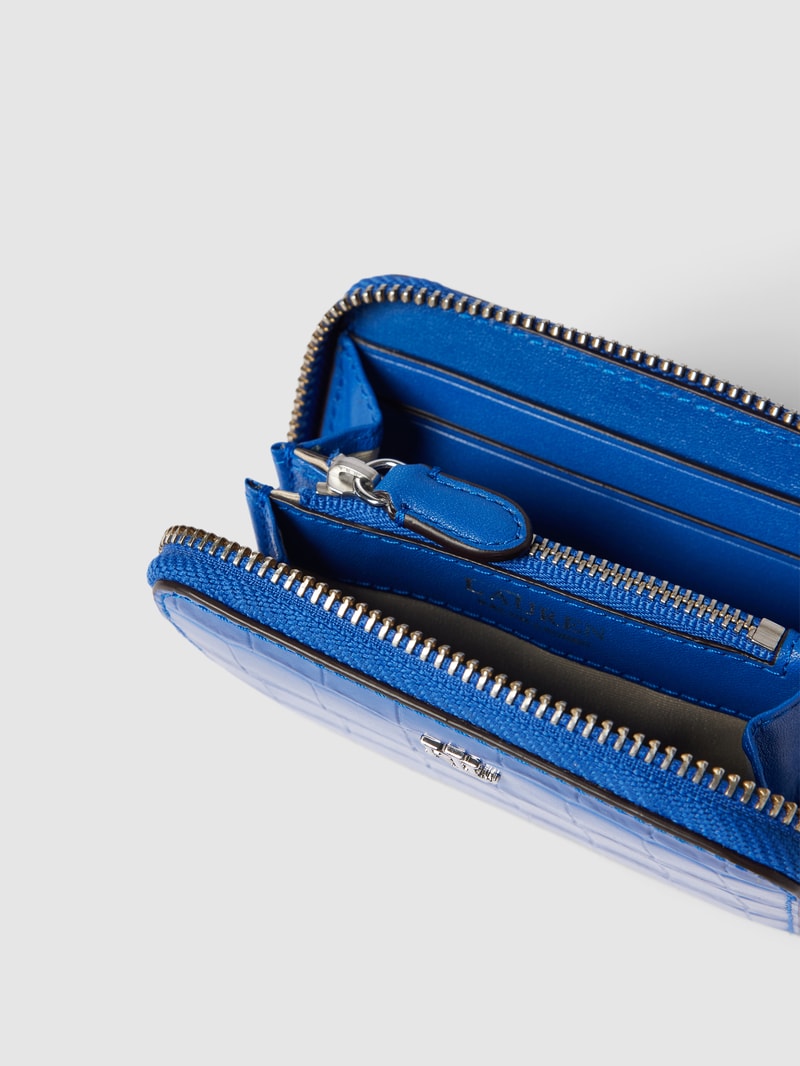 Portemonnaie aus Leder mit Schlangenmuster in royalblau