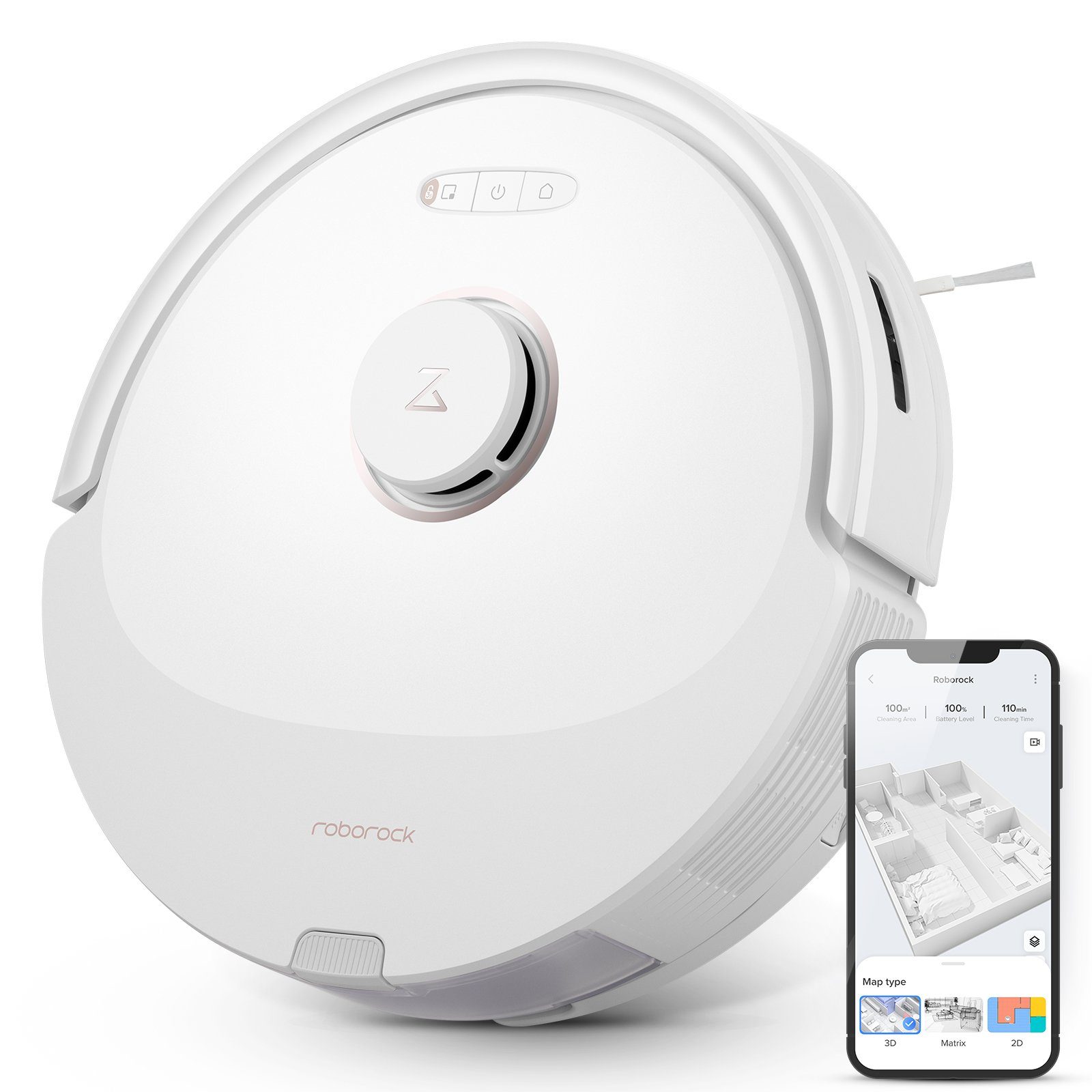Roborock Saugroboter Q8 MAX, 59,00 W, mit DuoRoller-Bürste, 5500 Pa Saugkraft, No-Go-Zonen, Reinigung entlang der Bodenlinie, 3D-Zeichnung/mehrere Reinigungsstufen, Alexa & App Connect(Q7 max Aktualisierung)