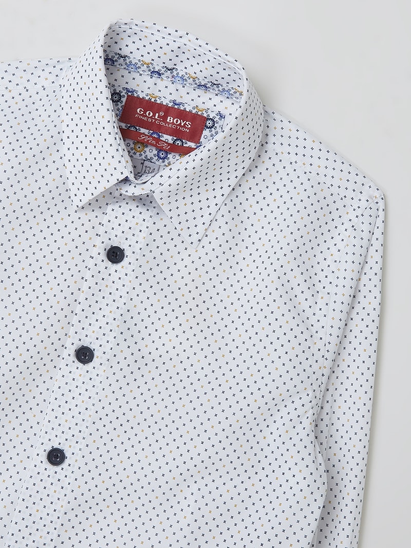 Slim Fit Hemd mit Baumwoll-Anteil in weiß