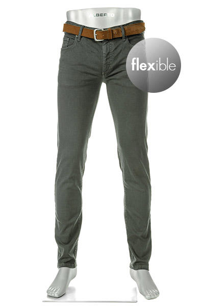 Alberto, Jeans Pipe, Regular Fit, Baumwolle T400®, tannengrün