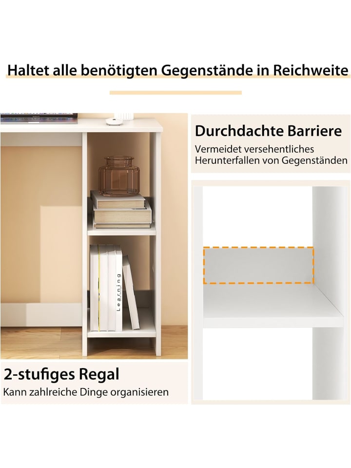 COSTWAY Schreibtische in Weiß günstig kaufen 80 cm