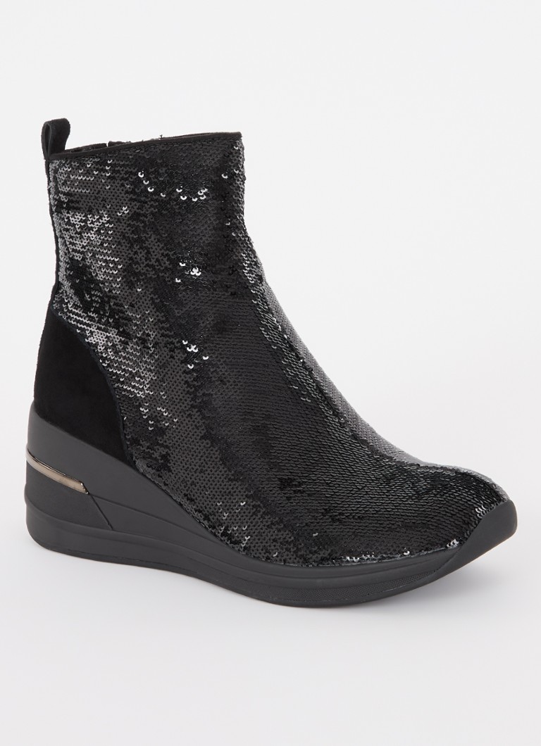 Dune London  Effective enkellaarsje met pailletten en suède details