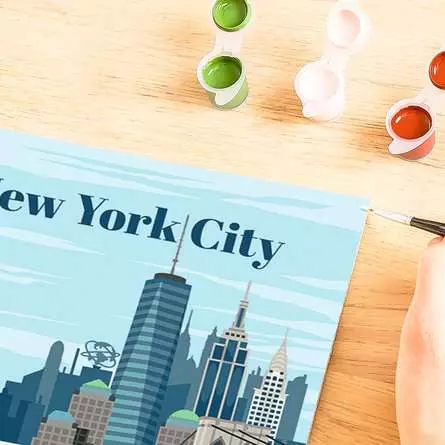 CreArt Farbenfrohes New York City - Malen nach Zahlen für Erwachsene
