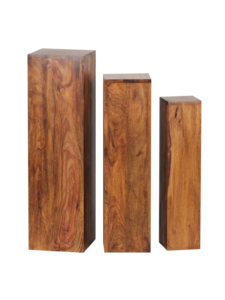 KADIMA DESIGN Beistelltisch 3er Set Massivholz Satztisch Quadratisch in Massivholz günstig kaufen onesize