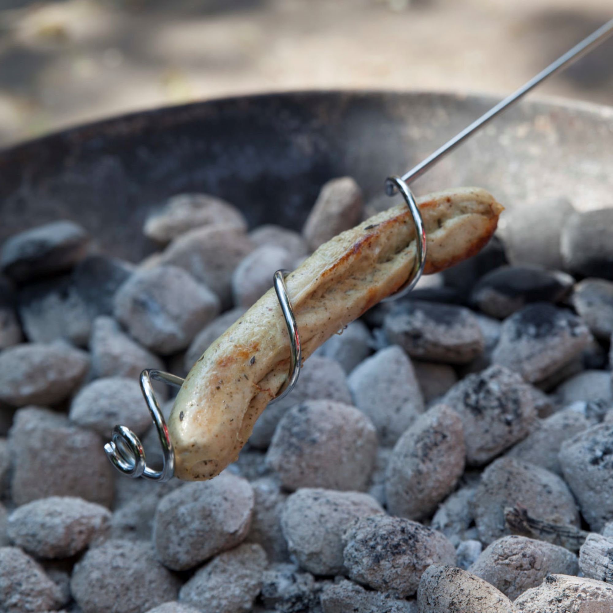 esschert design Feuerschale BBQ Wurst Spieß 75 cm Grill Halterung Stick Camping Lagerfeuer Kamin Grill Holz, (1 x Wurst-Spieß)
