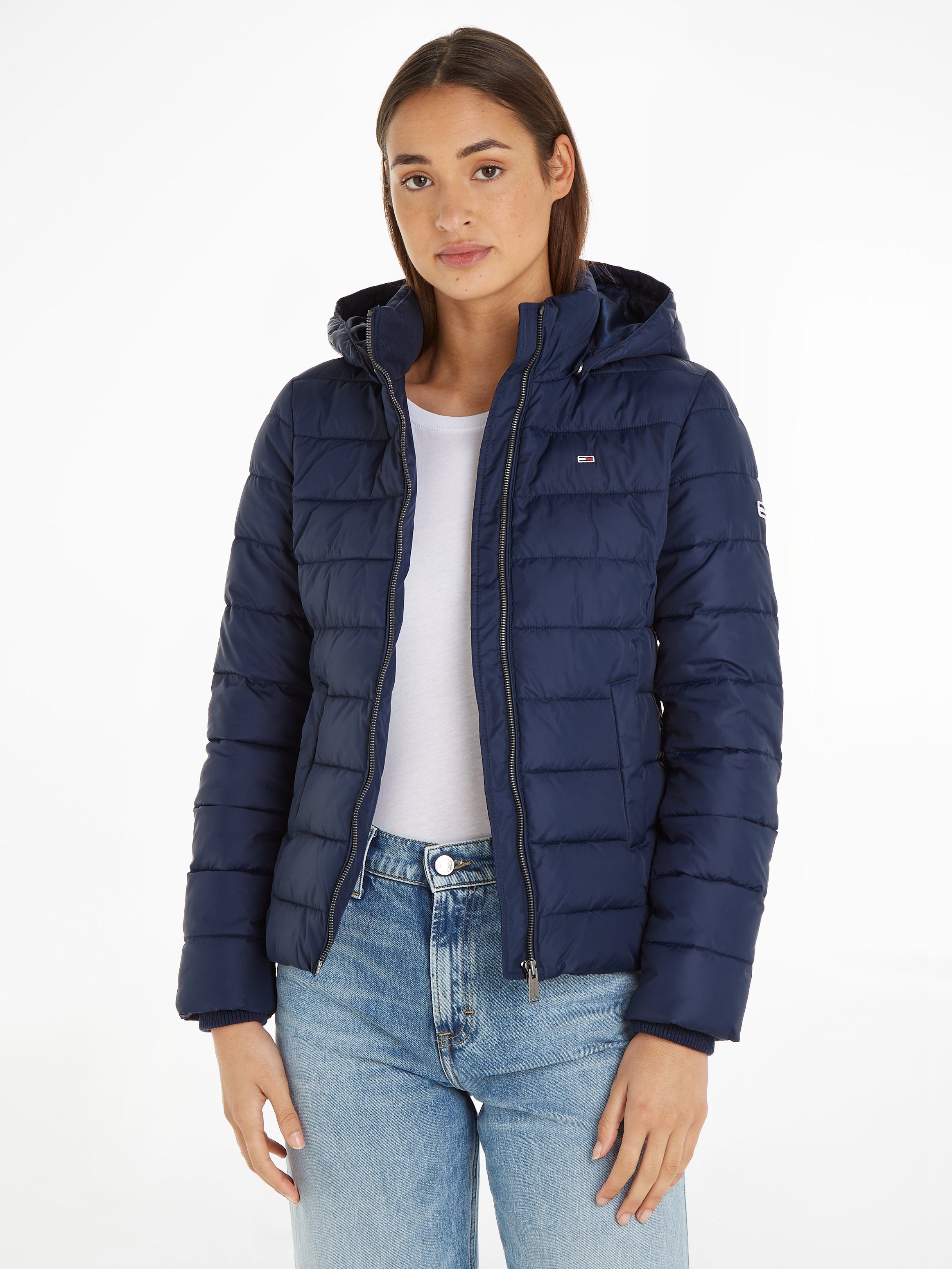 Tommy Jeans Steppjacke TJW BASIC HOODED JACKET mit Aufhänger am Kragen