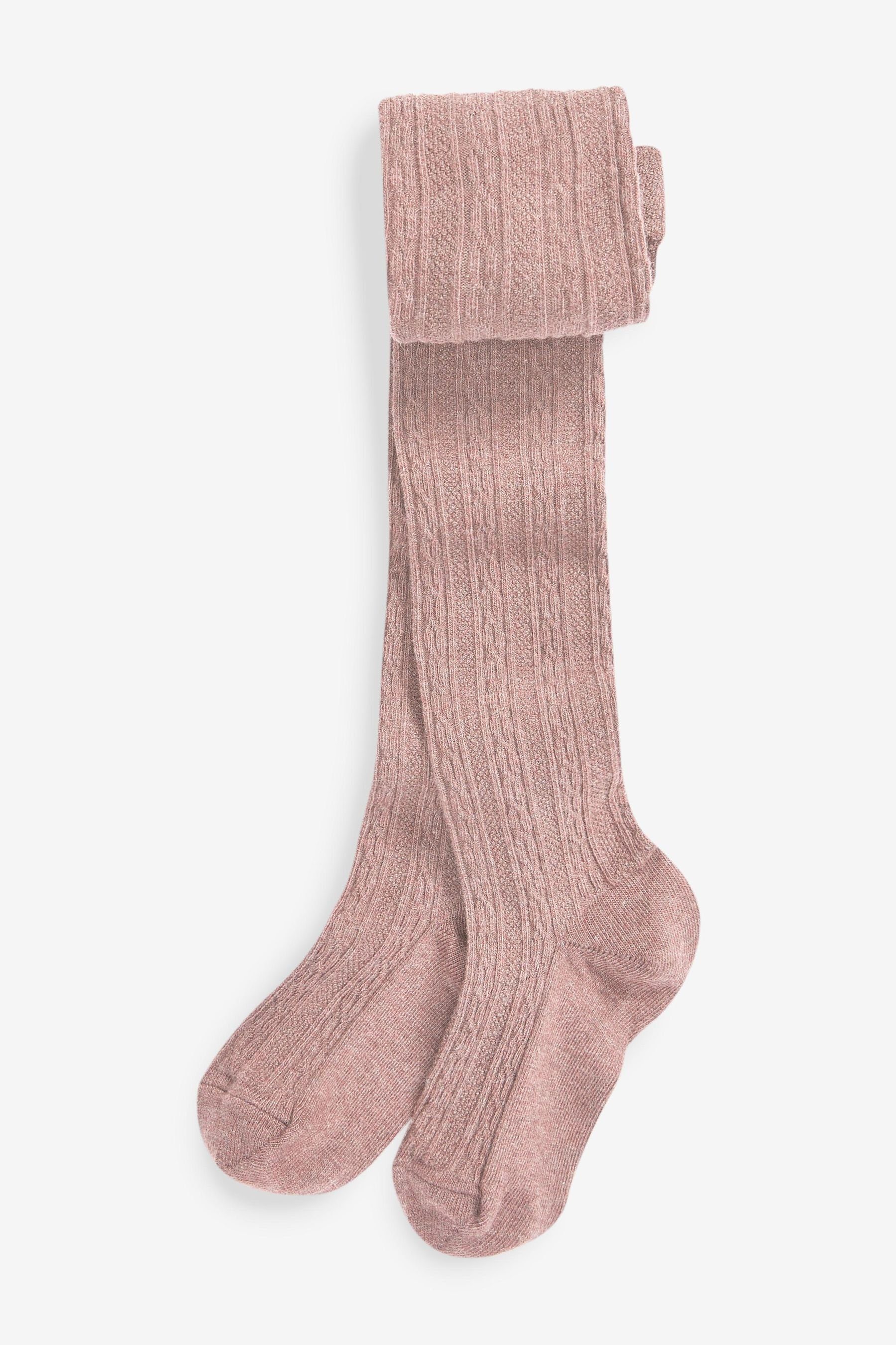 Next Strickstrumpfhose Strumpfhose mit Baumwolle + Zopfmuster, 3er-Pack (3 St)