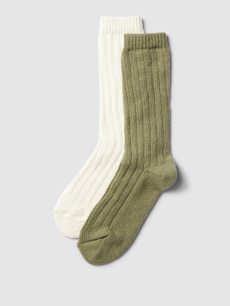 Socken mit geripptem Abschluss in khaki