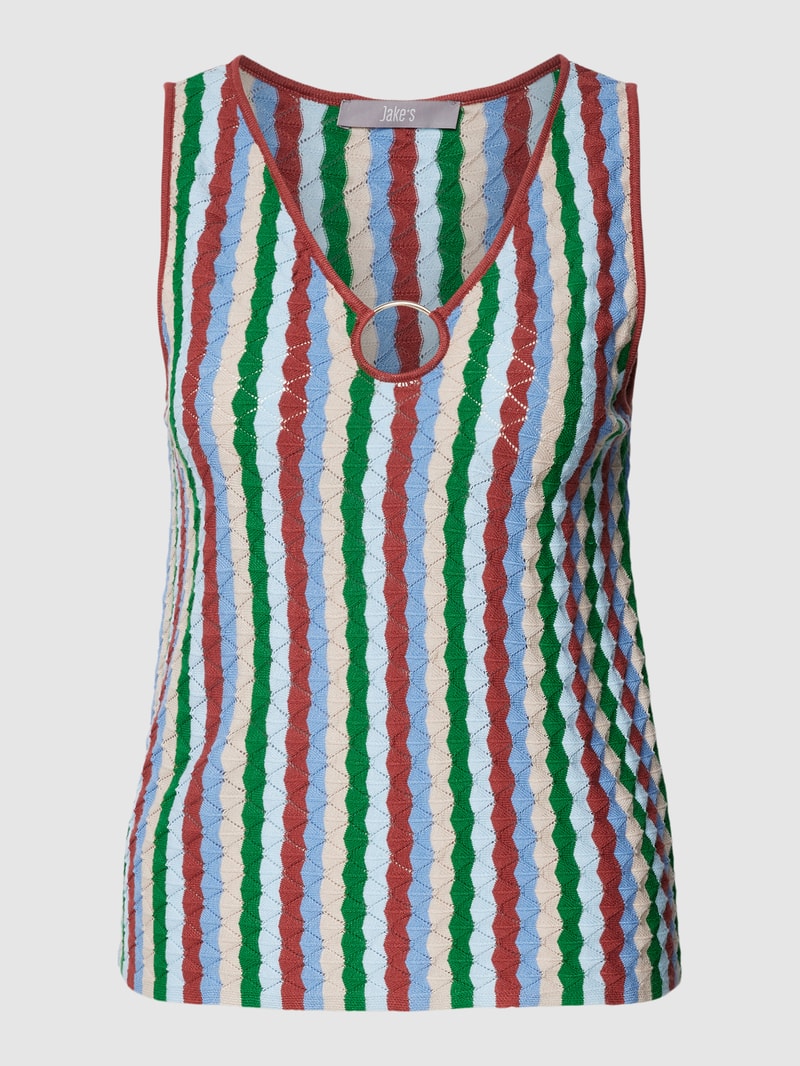 Tanktop mit Streifenmuster in grün