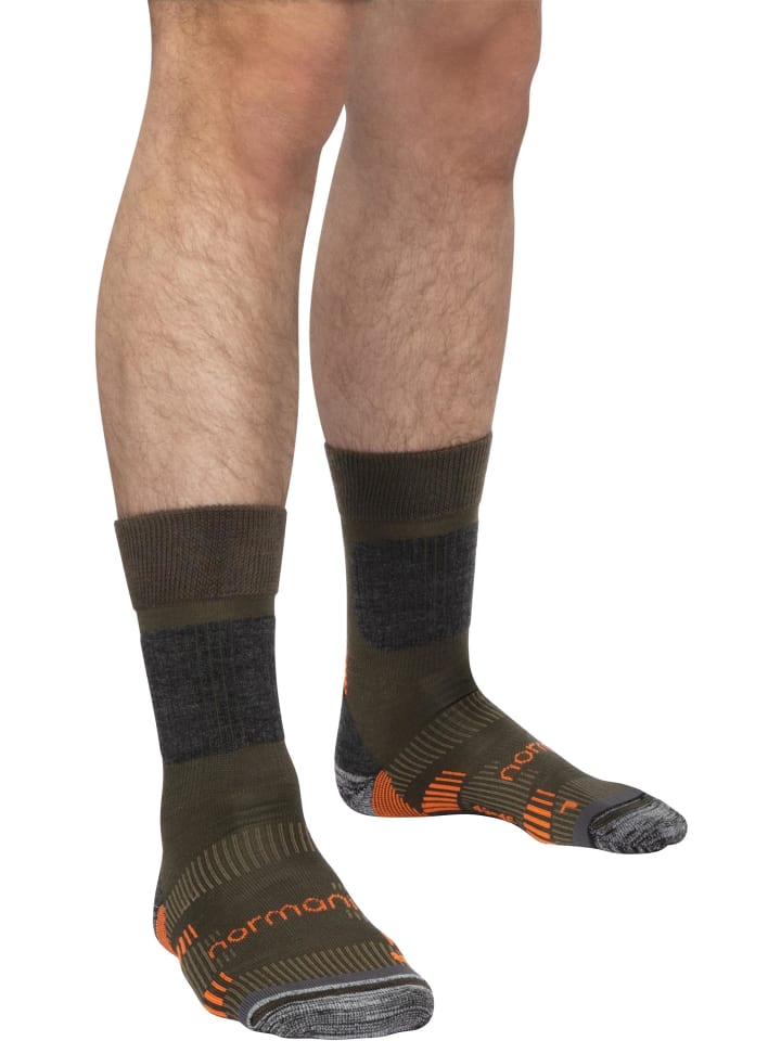 normani 2 Merino Trekking Socken mit Frotteesohle in Oliv günstig kaufen