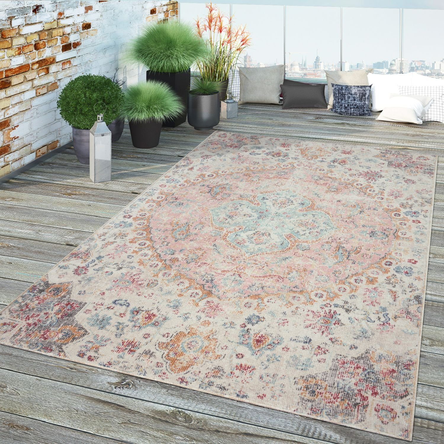 Outdoorteppich In-& Outdoorteppich Küche Wohnzimmer Wetterfest Balkon, TT Home, rechteckig, Höhe: 6 mm