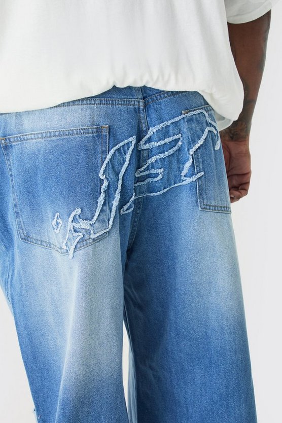 Plus extrem lockere Jeans mit Applikation
