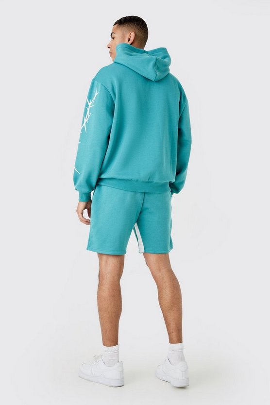 Kurzer Oversize Trainingsanzug mit Graffiti-Print