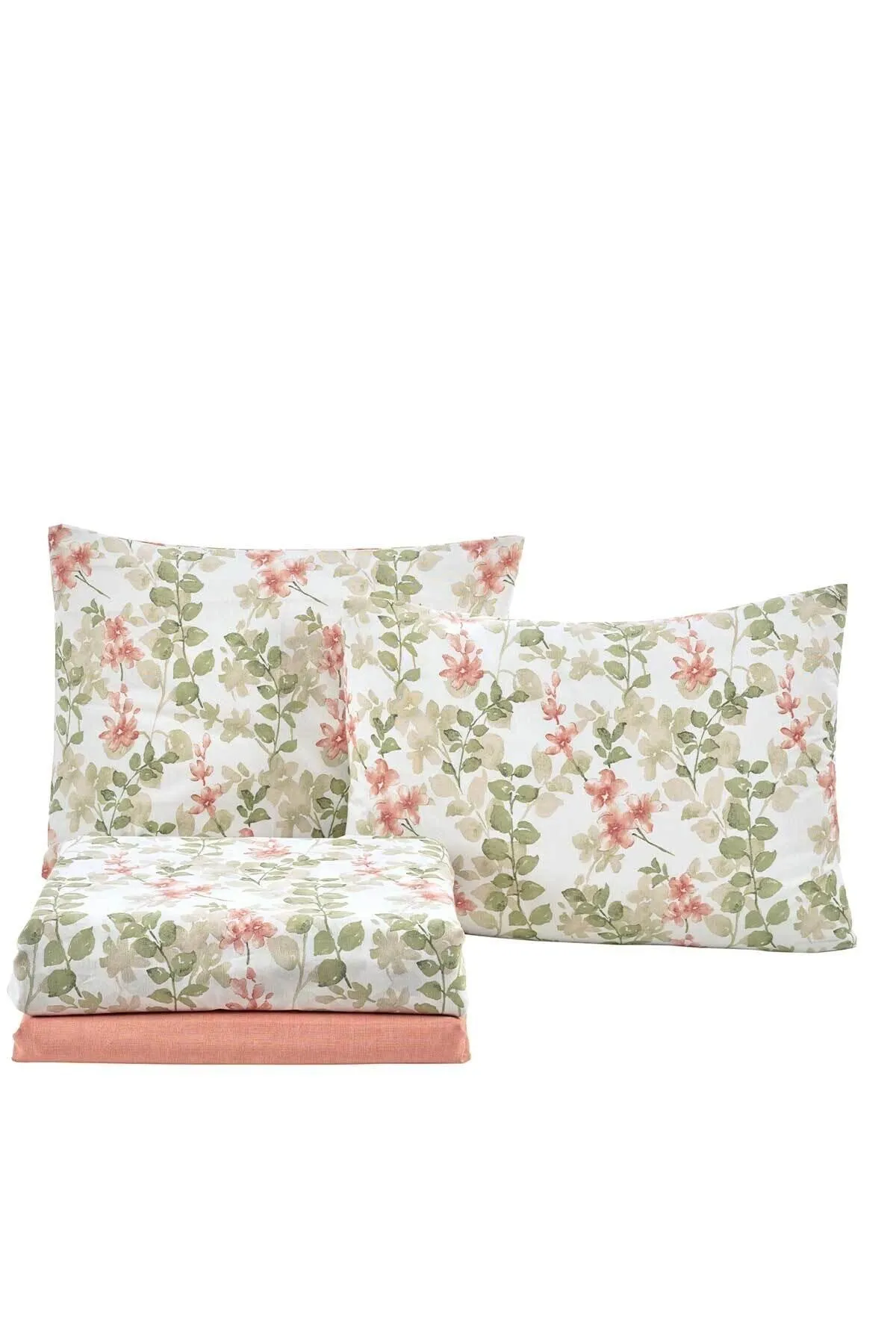 Elart  Bettbezug-Set aus Baumwolle für Einzelbett, 3-teilig, Flores-Pulver